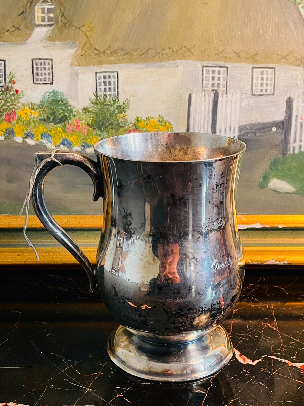 Vintage Silver-Plated Tankard Mug – English Style Barware