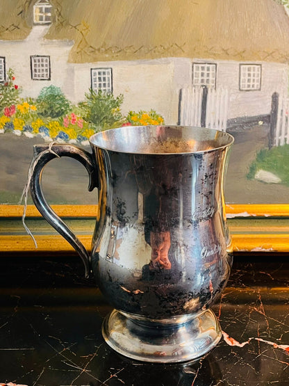 Vintage Silver-Plated Tankard Mug – English Style Barware