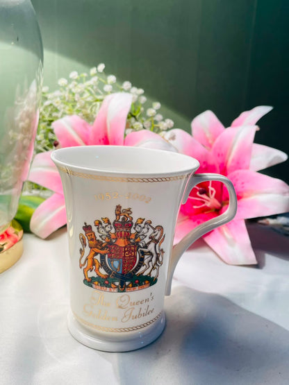 Dunoon Queen’s Golden Jubilee 1952–2002 Fine Bone China Mug England Approx. 12 cm