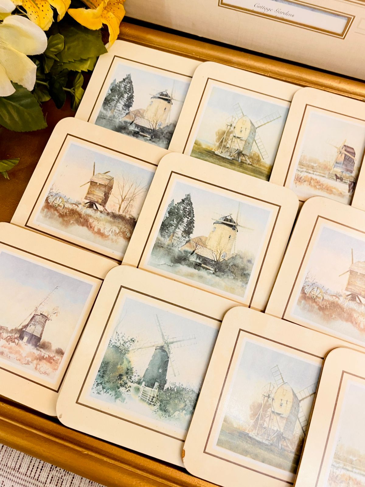 5.5 inches Vintage Windmill Coasters & Placemats Set of 11