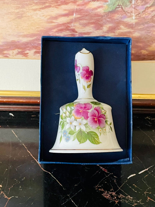 Crown Staffordshire bell, Tibet pattern bone china, vintage English bell, Crown Staffordshire England collectible, floral porcelain bell, fine bone china bell England, rare Crown Staffordshire Tibet, antique china bell collectible, English vintage décor, Staffordshire bone china treasures
