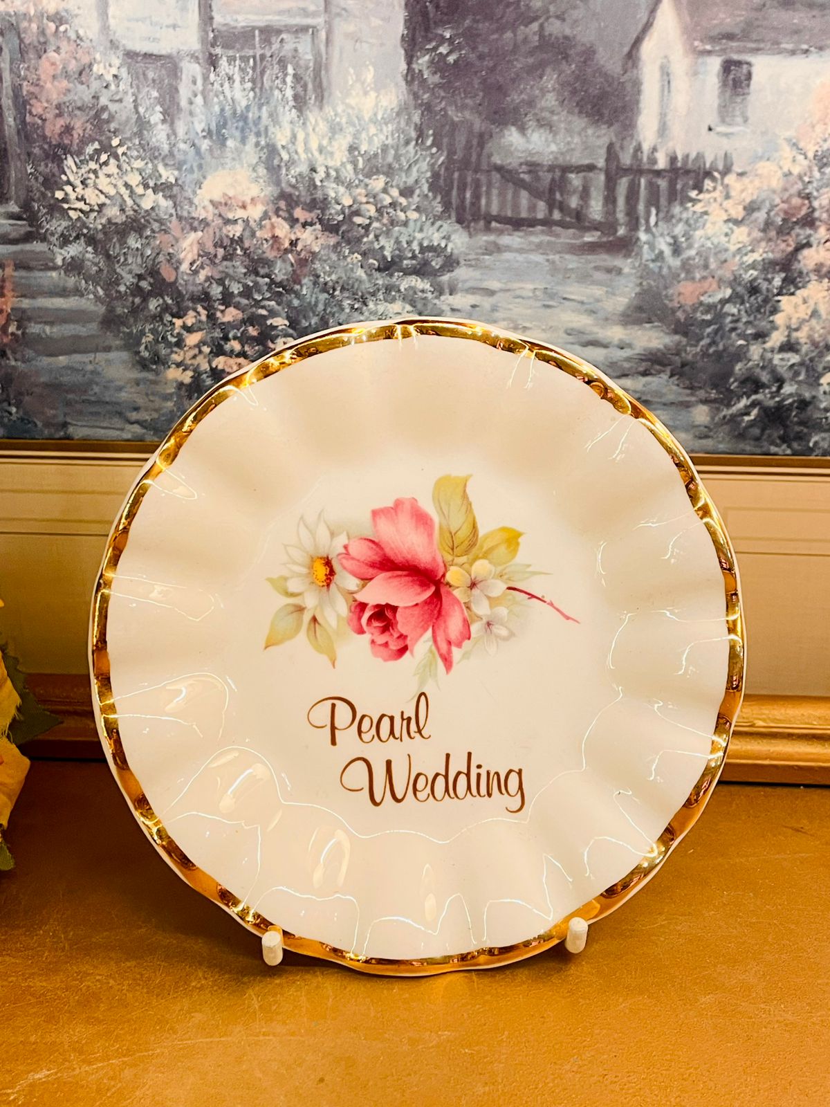 5 inches Vintage Pollyanna Bone China Wedding Plate England