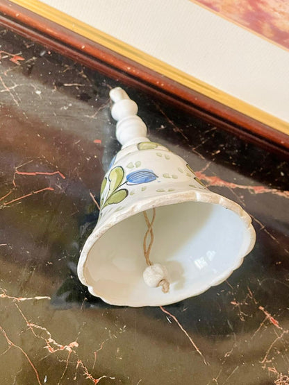 Vintage Hand-Painted Ceramic Bell – Floral Motif