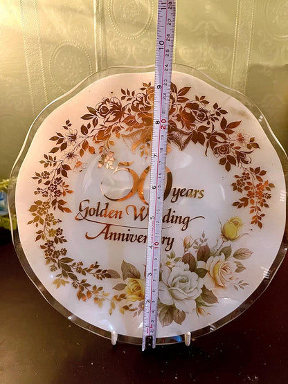 50th Golden Wedding Anniversary Plate 10 Inch
