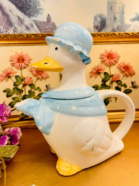 Vintage Duck Ceramic Teapot Large