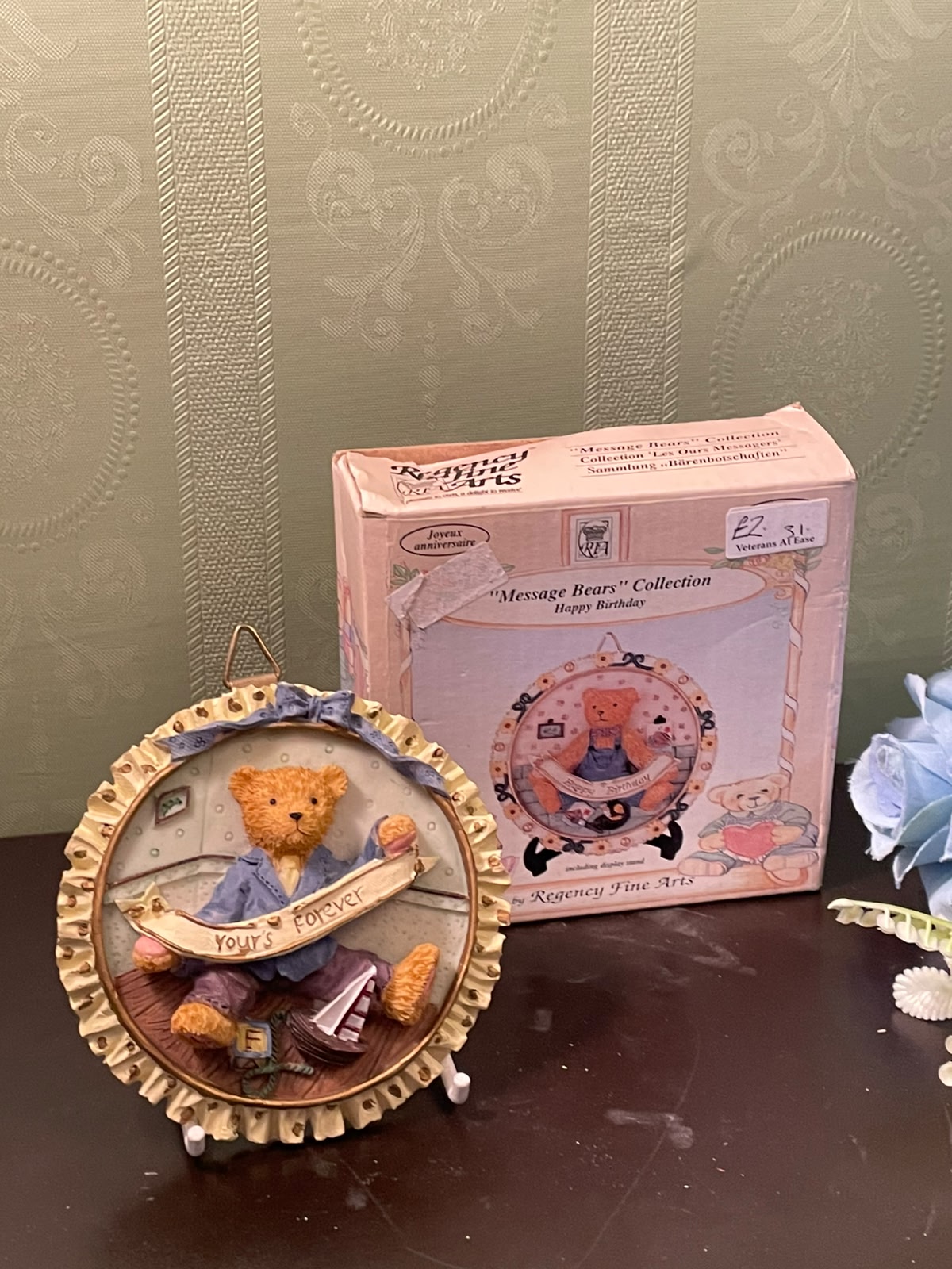 Regency Fine Arts Message Bears Happy Birthday Wall Plaque