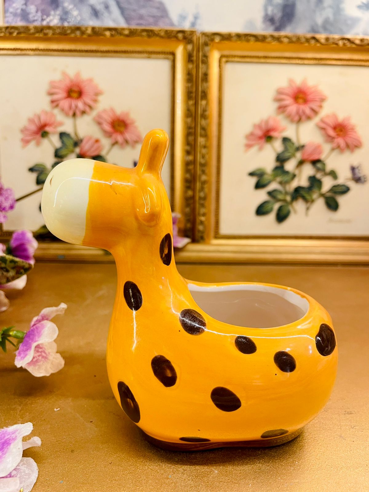 Cute Giraffe Ceramic Planter Pot Decor