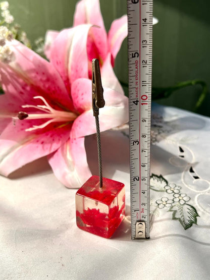 Vintage Red Resin Photo Clip / Memo Holder Approx. 12 cm