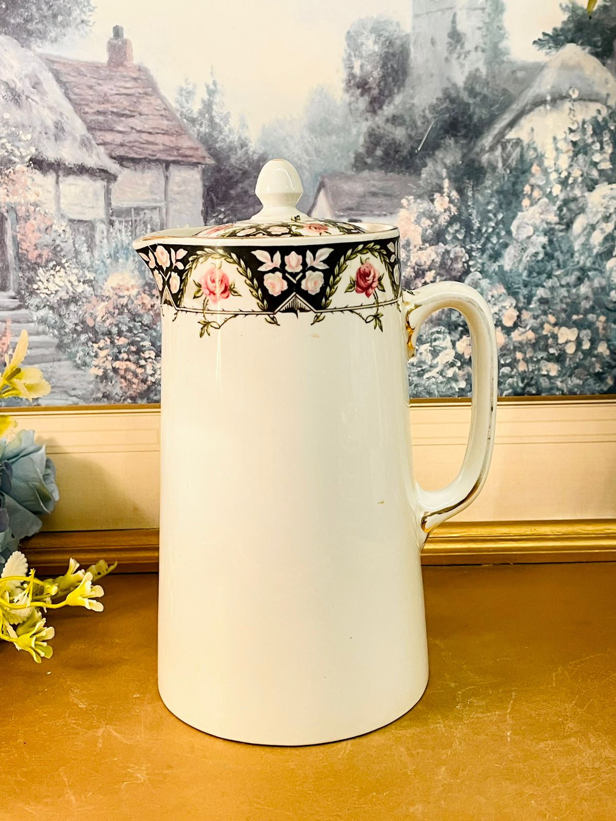 Wedgwood England Vintage Floral Jug Bone China