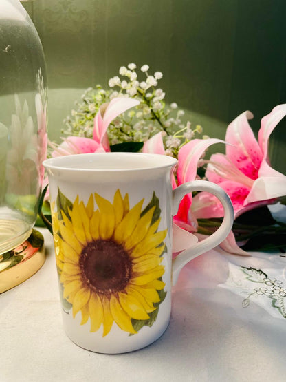 English Bone China Sunflower Mug – Approx. 4.5 Inch