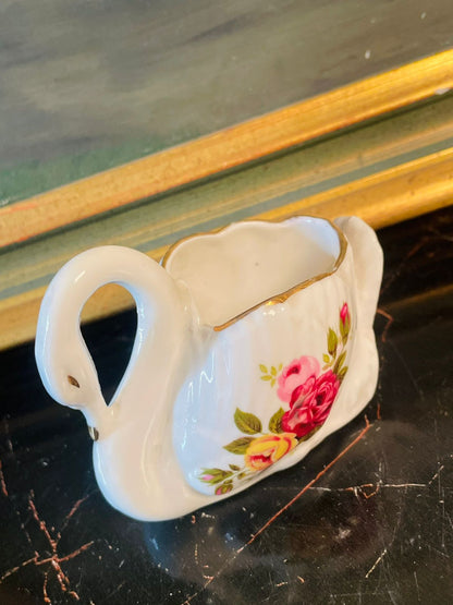 Royal Crown Fine Bone China Mini Decorative Pitcher – “Old Country Roses” Design – England