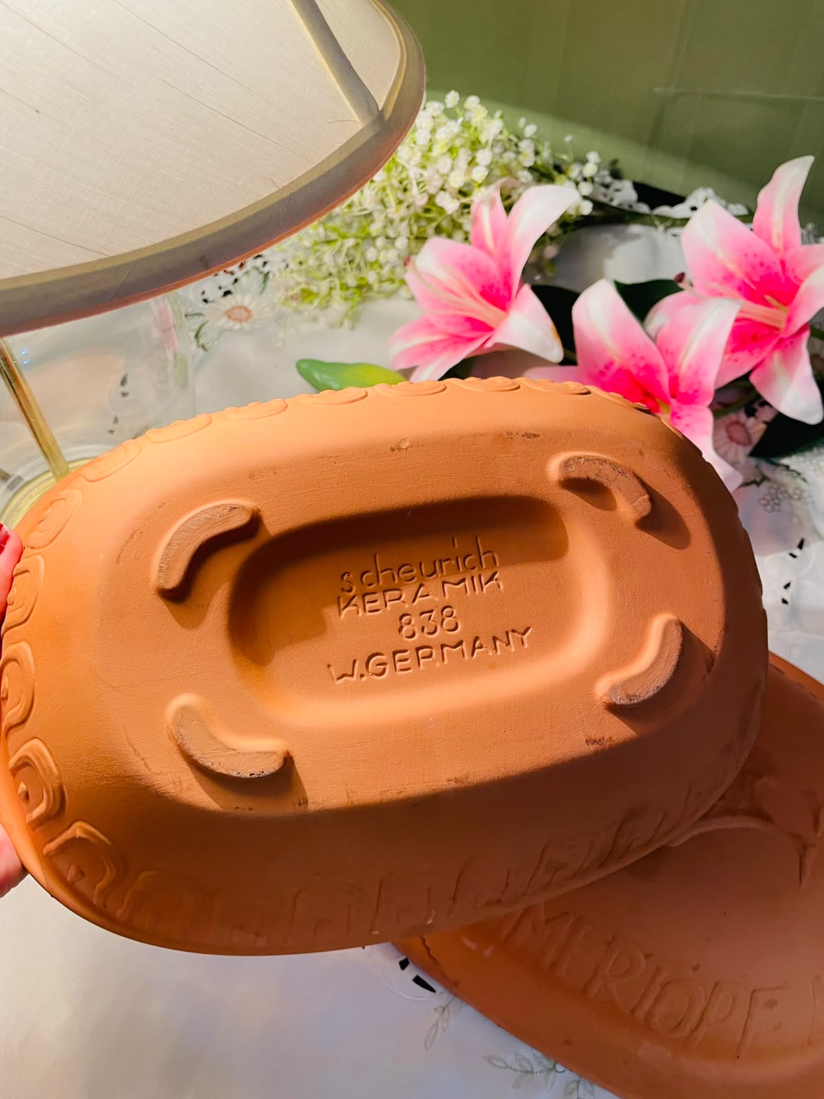 Scheurich Keramik West Germany Terracotta Roaster 13"
