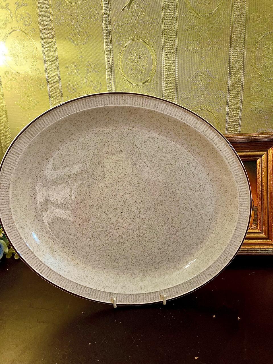Vintage Speckled Ceramic Serving Platter – 12 Inch