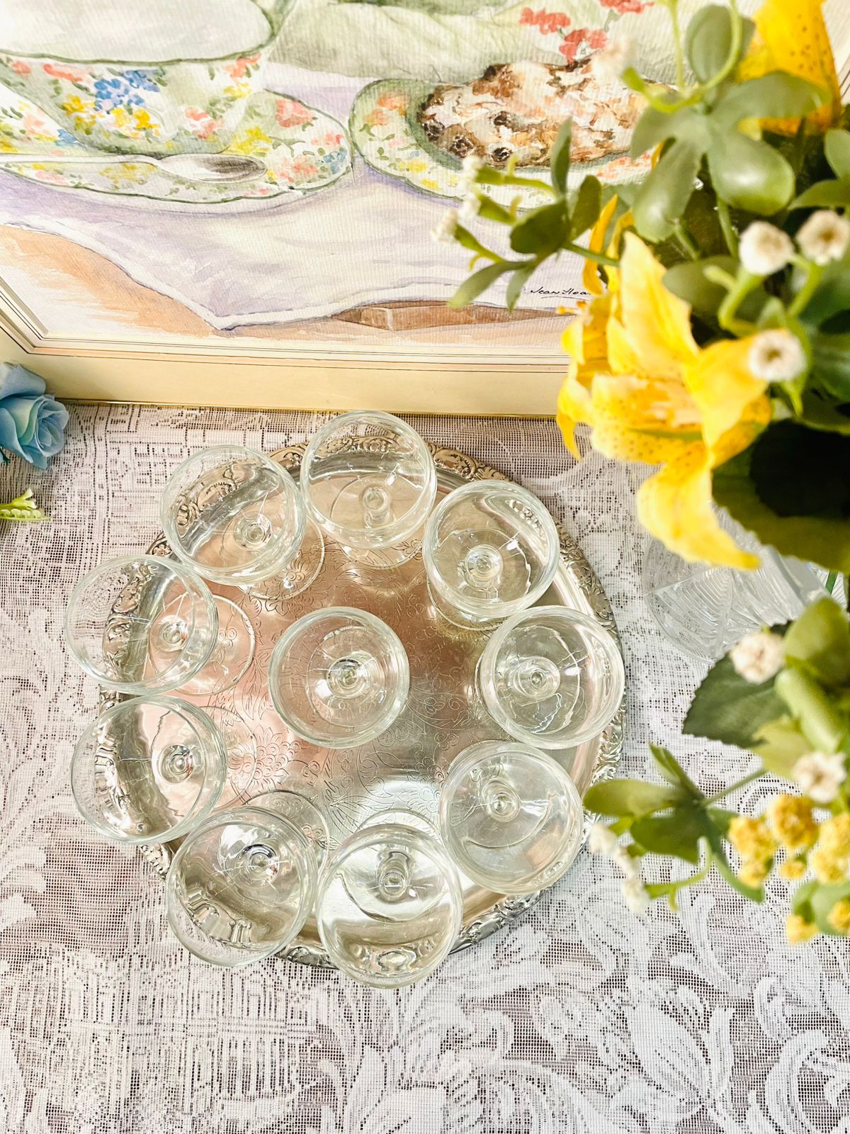 Vintage Stemmed Liqueur Glass Set of 6 – Classic Clear