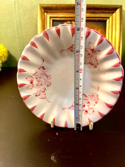 8 Inch Hand-Painted Pink Floral Ceramic Decorative Bowl