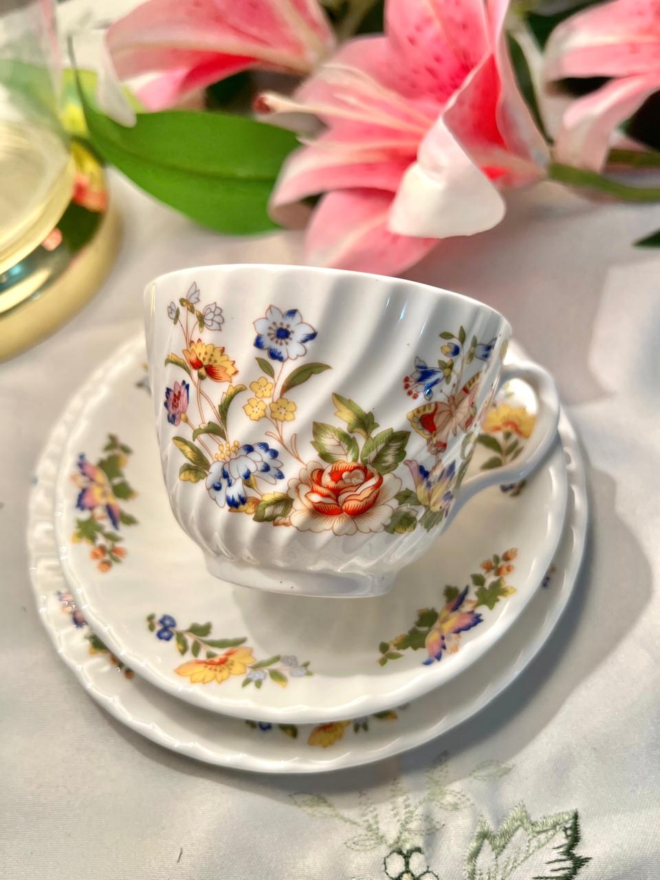 Aynsley Cottage Garden Fine Bone China Trio Set 3 Piece
