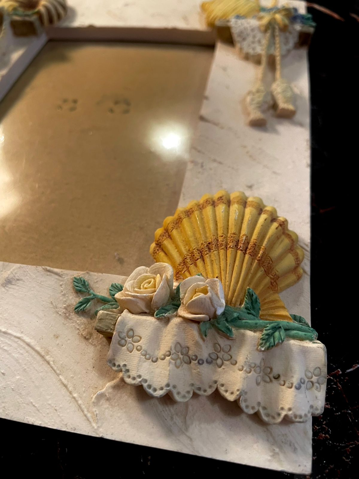 Vintage Coastal Shell Photo Frame Shabby Chic Decor