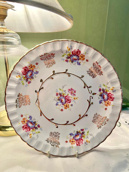 Wood & Sons Avon Floral Ironstone Plate 25cm Made in England
