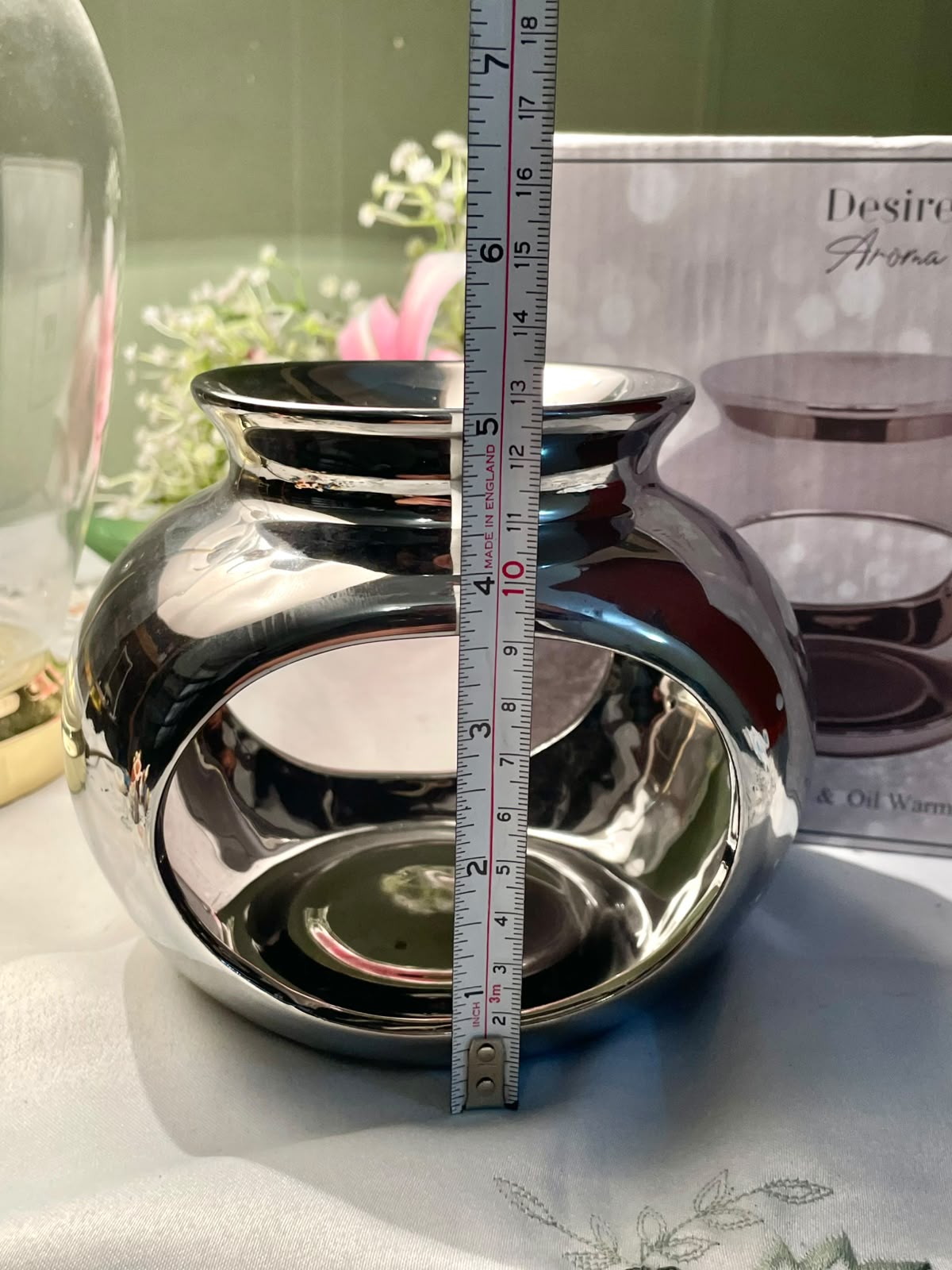 Silver-Tone Aroma Oil Warmer – Approx. 13 cm