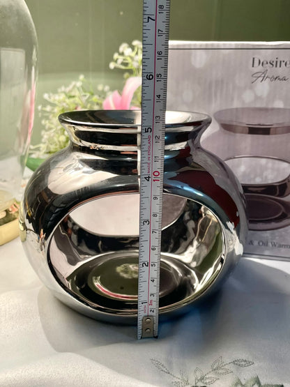 Silver-Tone Aroma Oil Warmer – Approx. 13 cm