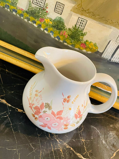 Vintage Hedge Rose Ceramic Pitcher, Jug – Floral