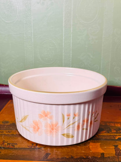Vintage Floral Ceramic Casserole Baking Dish – 7 Inch