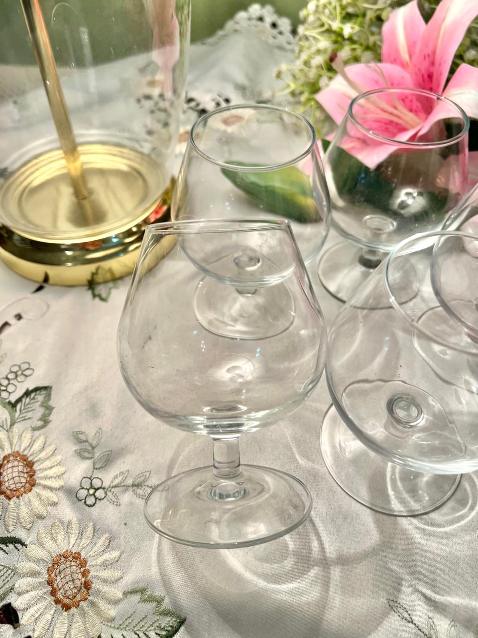 Clear Crystal Brandy Goblets 4" – Set of 5