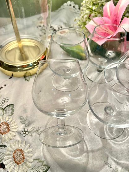 Clear Crystal Brandy Goblets 4" – Set of 5