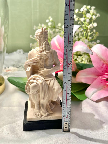 RARE FIND Moses Classical Ivory Sculpture with Black Base – 6 Inches