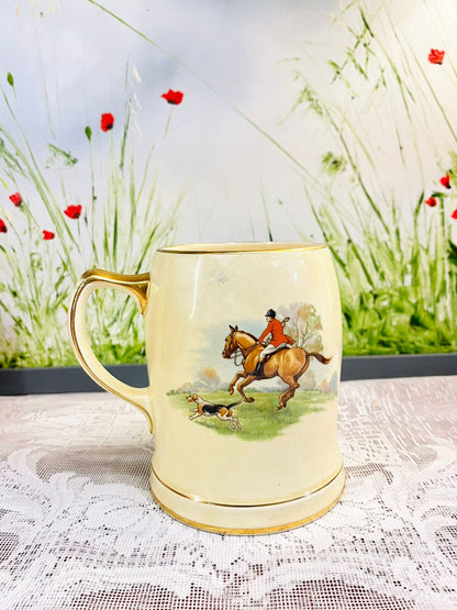 Vintage Prinknash Hunting Scene Musical Tankard