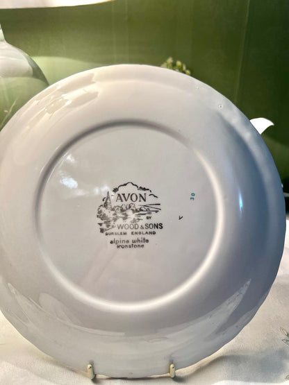 Wood & Sons Avon Floral Ironstone Plate 25cm Made in England