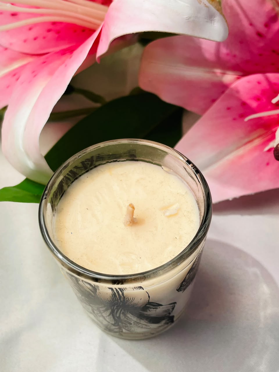 Floral Crystal Candle Holder Approx. 7 cm