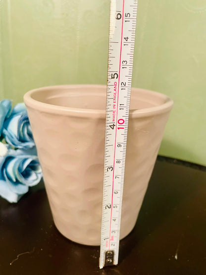 Blush Pink Textured Ceramic Plant Pot – 4 Inch