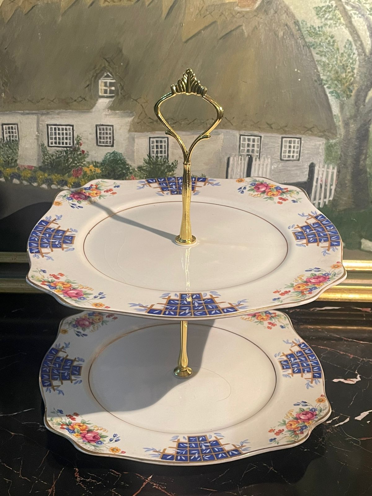 vintagecakestand, royalstaffordshire, ajwilkinsonengland, englishchina, floralteaset, twotierstand, teatimepakistan, vintagehomepakistan, sunsetkitchen, cottagecoredecor, desserttable, elegantserveware, vintagecollection, englandpottery, sunsetshop