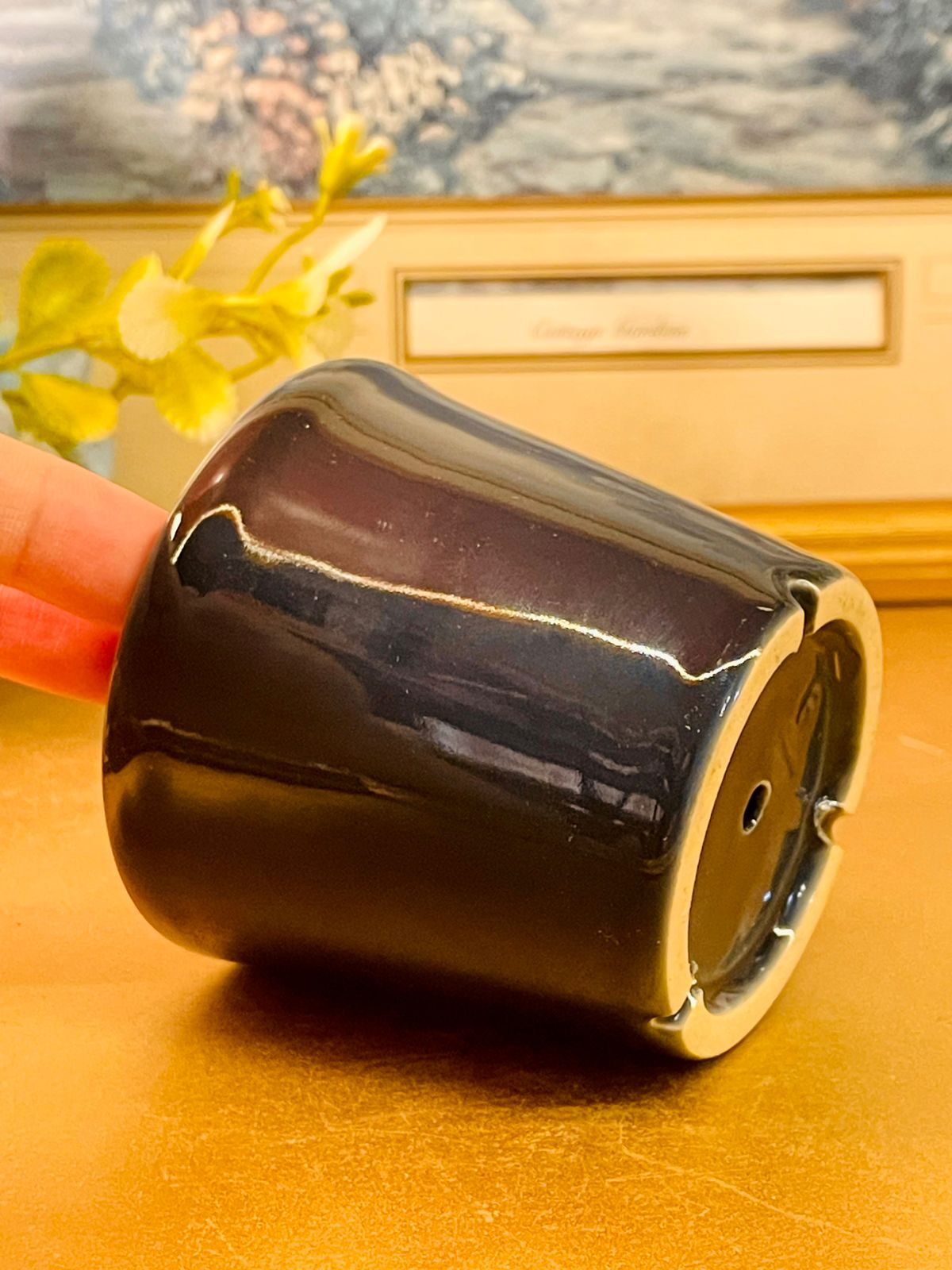 Black Glossy Ceramic Planter Minimal Indoor Plant Pot