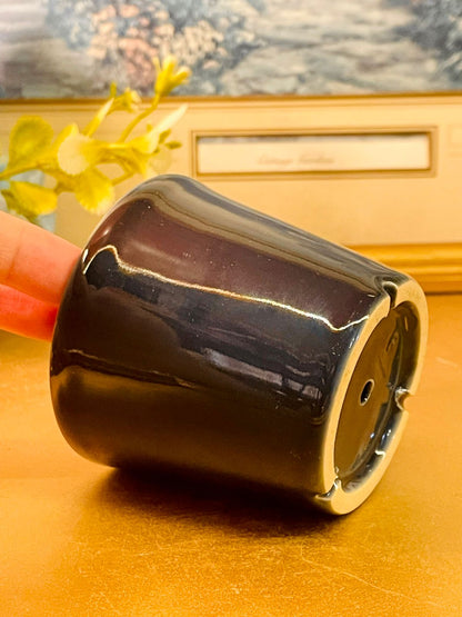 Black Glossy Ceramic Planter Minimal Indoor Plant Pot