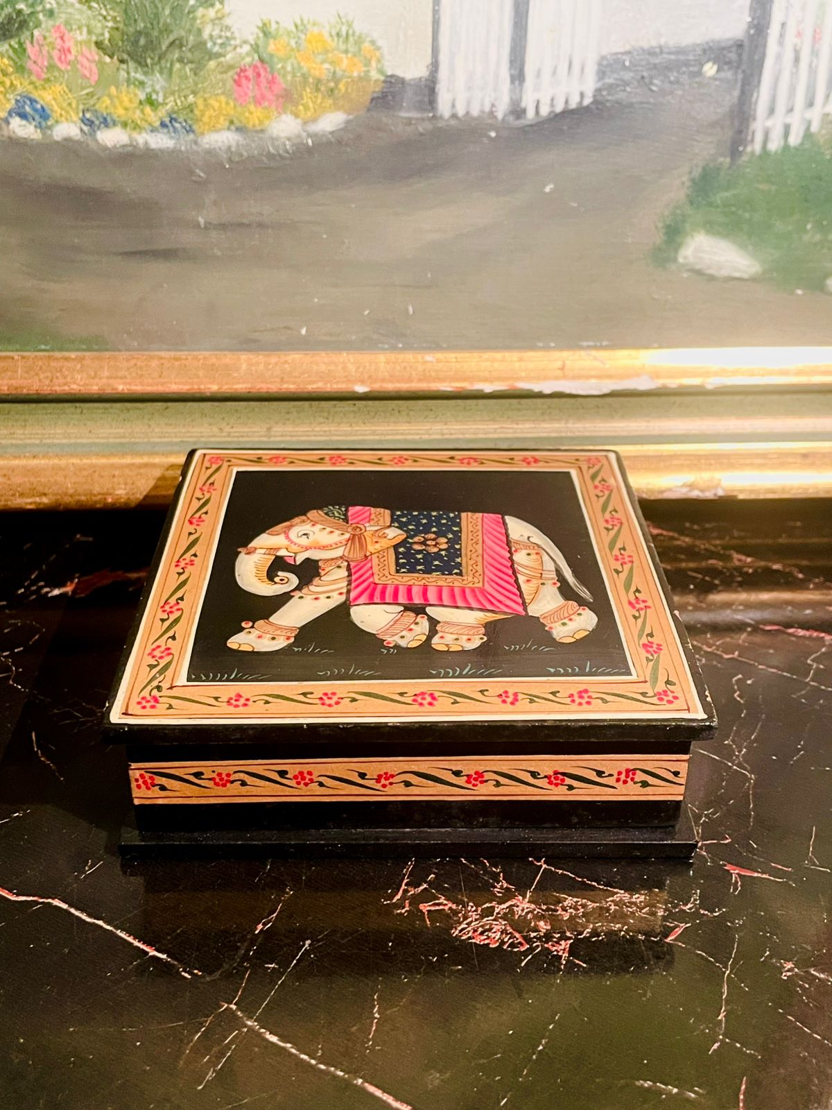 elephantcoasterset, handcrafteddecor, indianartstyle, woodenboxcoasters, rajasthanicraft, elegantgiftset, teatabledecor, sunsetkitchen, ethnicdecorfinds, vintagehomepakistan, artisanmade, sunsetshop