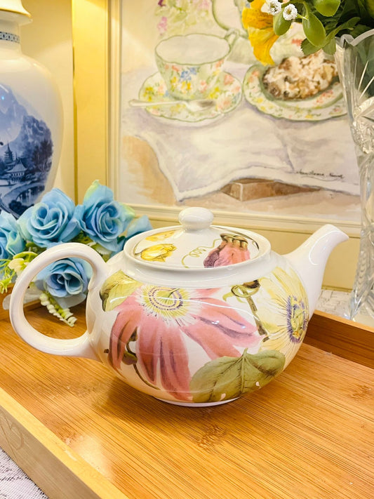 Vintage Floral Porcelain Teapot