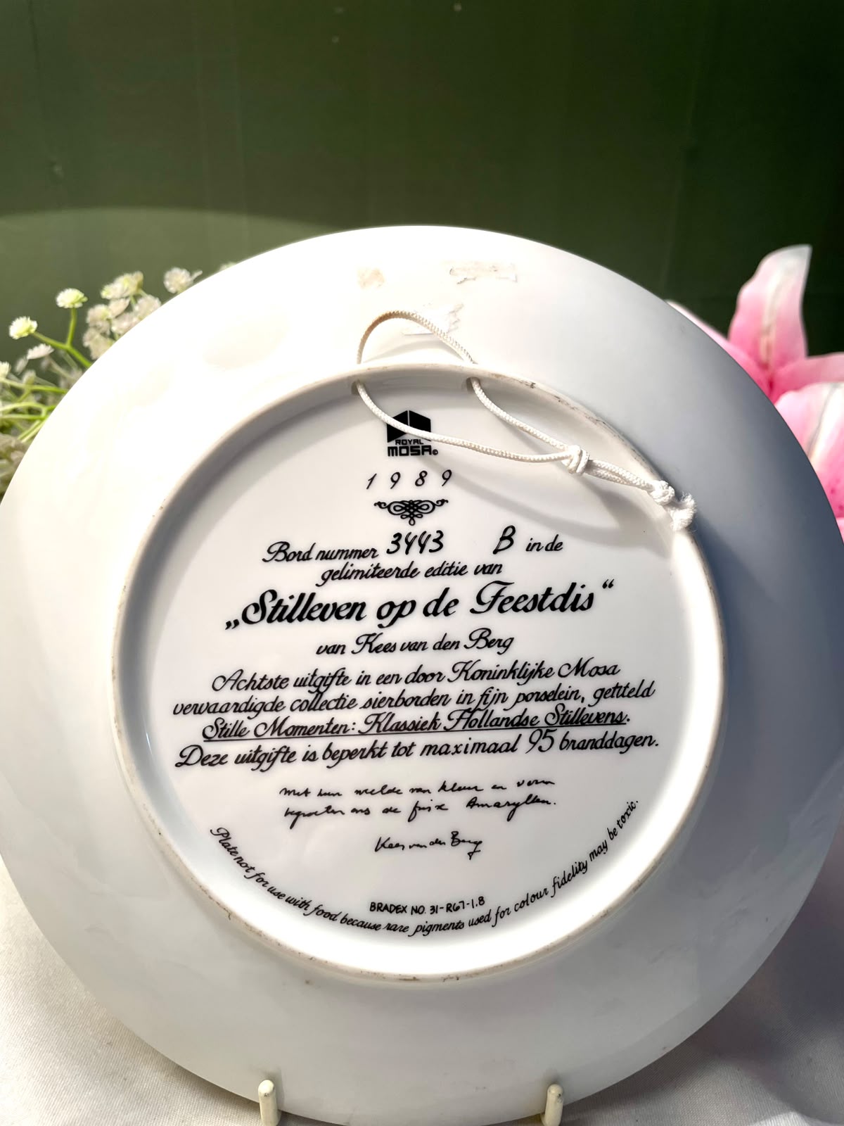 Royal Mosa Kees van den Berg Still Life Plate – 8 in