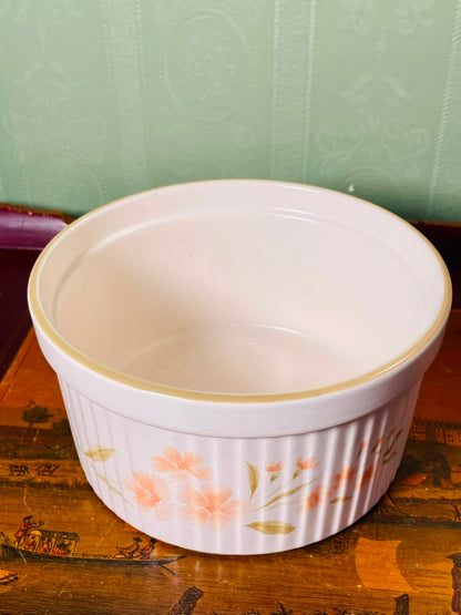 Vintage Floral Ceramic Casserole Baking Dish – 7 Inch