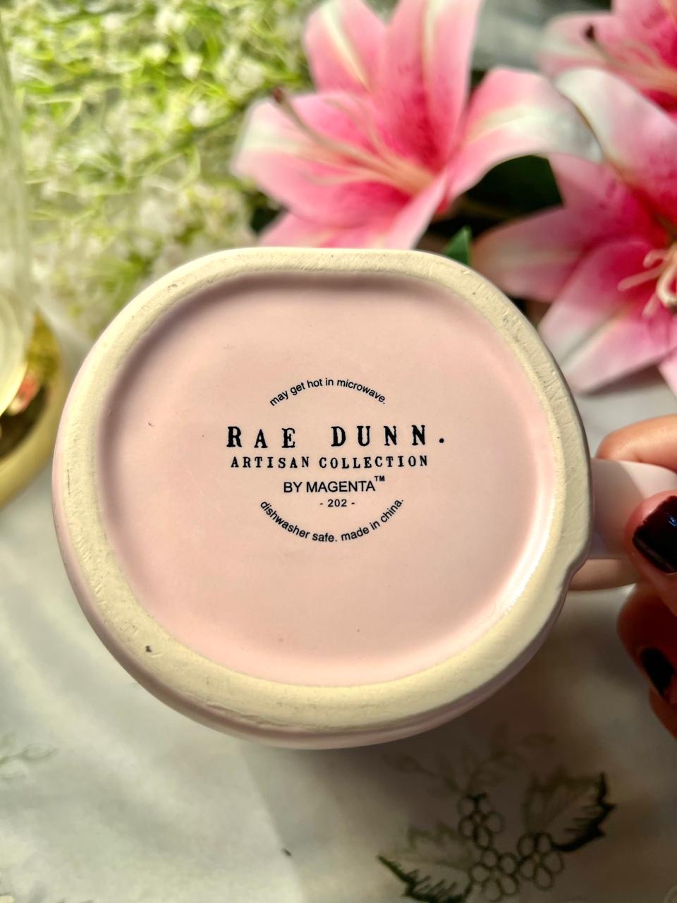 Hand Painted Rae Dunn Hip Hop Pink Ceramic Mug – 12cm