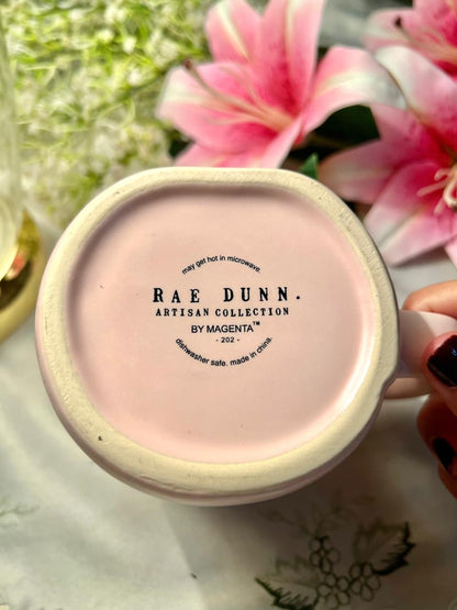 Hand Painted Rae Dunn Hip Hop Pink Ceramic Mug – 12cm