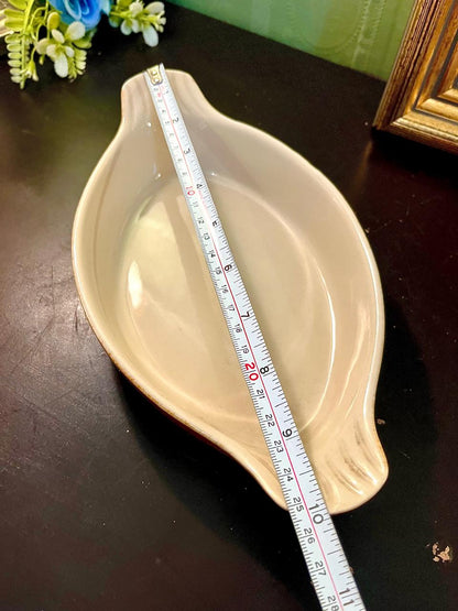 Cream Ceramic Leaf-Shaped Serving Dish – Oven Tableware