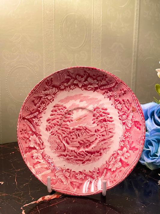 Vintage Pink Transferware Decorative Plate 5 Inch