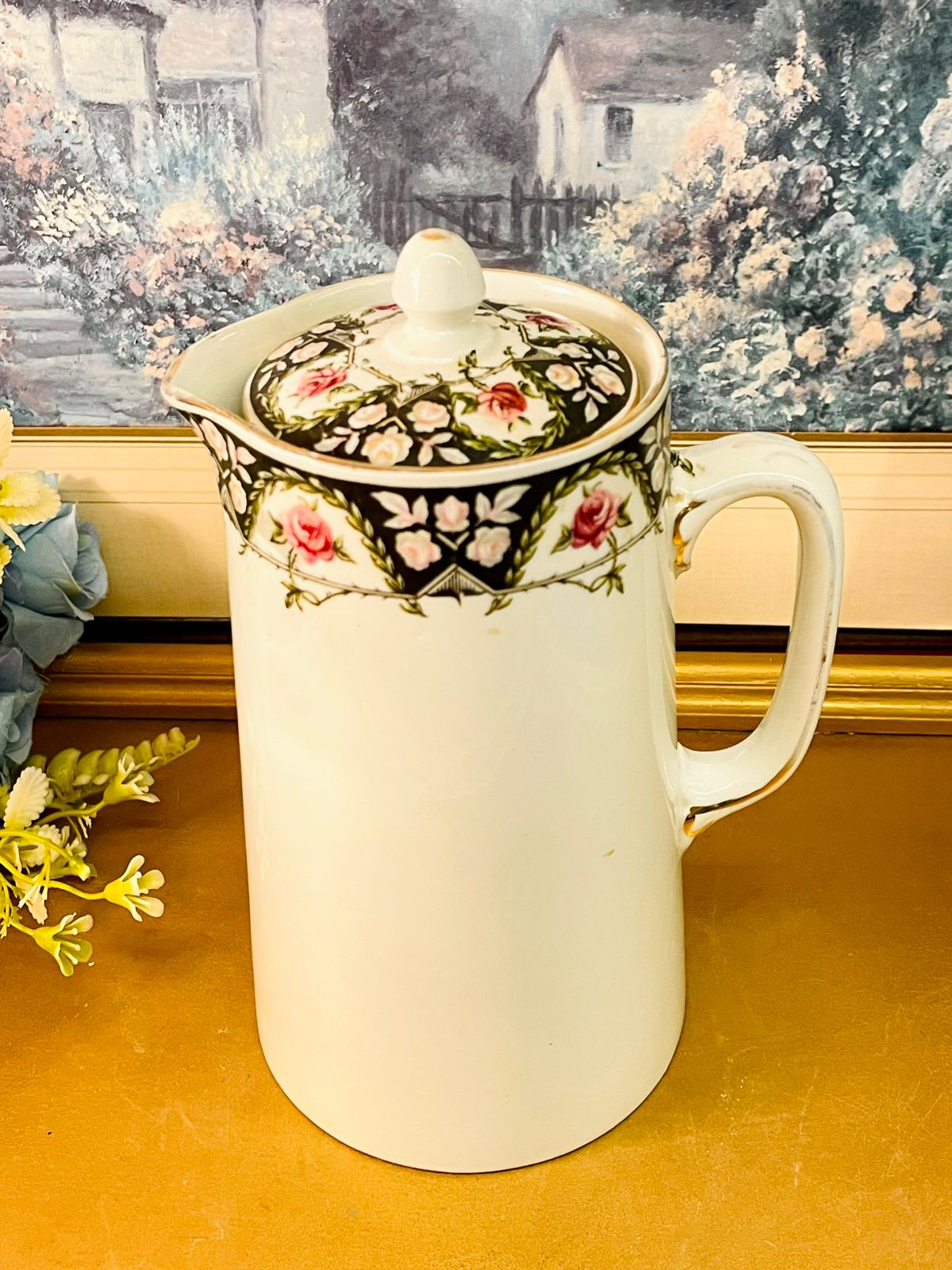 Wedgwood England Vintage Floral Jug Bone China