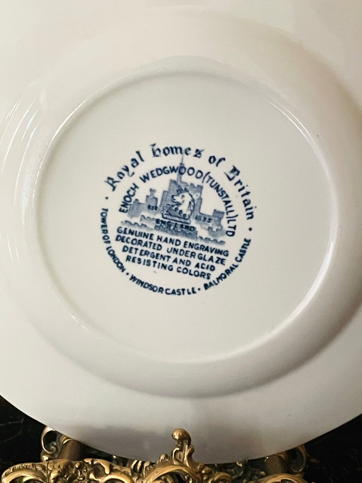 Enoch Wedgwood “Royal Homes of Britain” Windsor Castle Plate – Vintage Blue & White plate England 7 inch