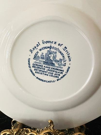 Enoch Wedgwood “Royal Homes of Britain” Windsor Castle Plate – Vintage Blue & White plate England 7 inch