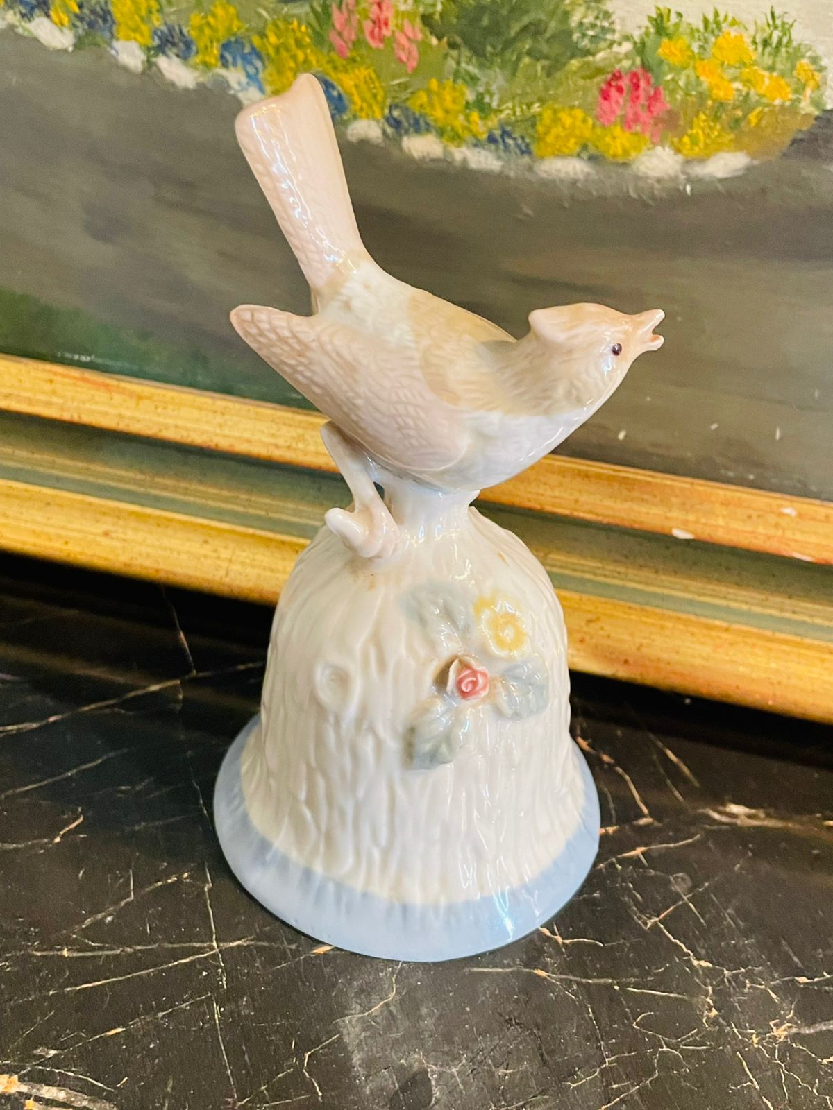 Vintage Towle White Dove Bird Porcelain Bell – Flower Bell Collectible