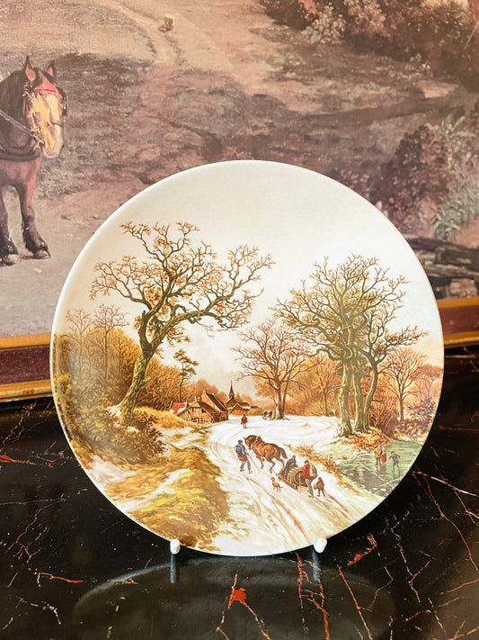 Poole Pottery England plate, Landscape in Winter plate, B.C. Koekkoek porcelain, vintage winter scene plate, English decorative plate, Dutch landscape art collectible, countryside snow decor, European vintage porcelain, thrift home decor Pakistan, rare English pottery plate