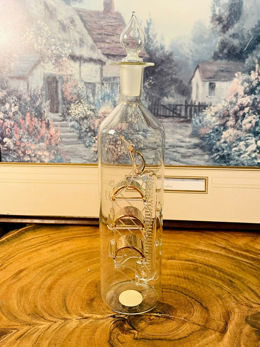 Vintage Hourglass Sand Timer Bottle | Decorative Glass Barware